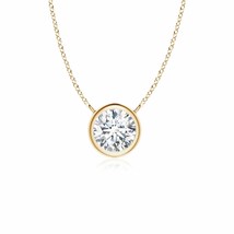ANGARA Round Natural Diamond Pendant Necklace in 14K Gold (Grade-GVS2, 0.11 Ctw) - £410.61 GBP