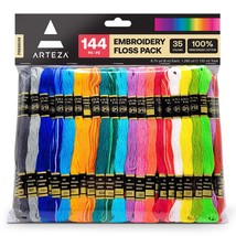 Embroidery Thread Pack  144 Skeins Of Embroidery Floss, 105 Solids, 10 N... - $46.99