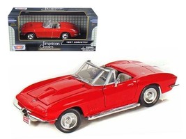 1967 Chevrolet Corvette Convertible Red 1/24 Diecast Model Car by Motormax - £30.89 GBP