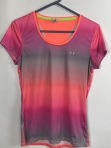 Under Armor Pink Ombre Orange Mesh Activewear Shirt Women’s MEDIUM - £17.08 GBP
