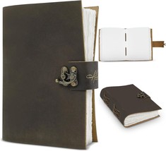 Vintage style Leather Journal for Writing  6&quot; x 8&quot;&quot; Vintage style Notebook NEW - £21.99 GBP