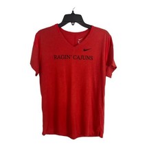 Nike Womens Shirt Adult Size Medium Tee UL Ragin Cajuns V Neck Short Sleeve - £15.37 GBP