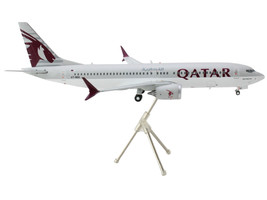 Boeing 737 MAX 8 Commercial Aircraft Qatar Airways Gray White w Tail Graphics Ge - £83.23 GBP