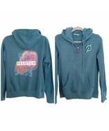 Peloton Turquoise Multicolor Signature Logo Back Zip Front Fleece Hoodie... - £42.64 GBP
