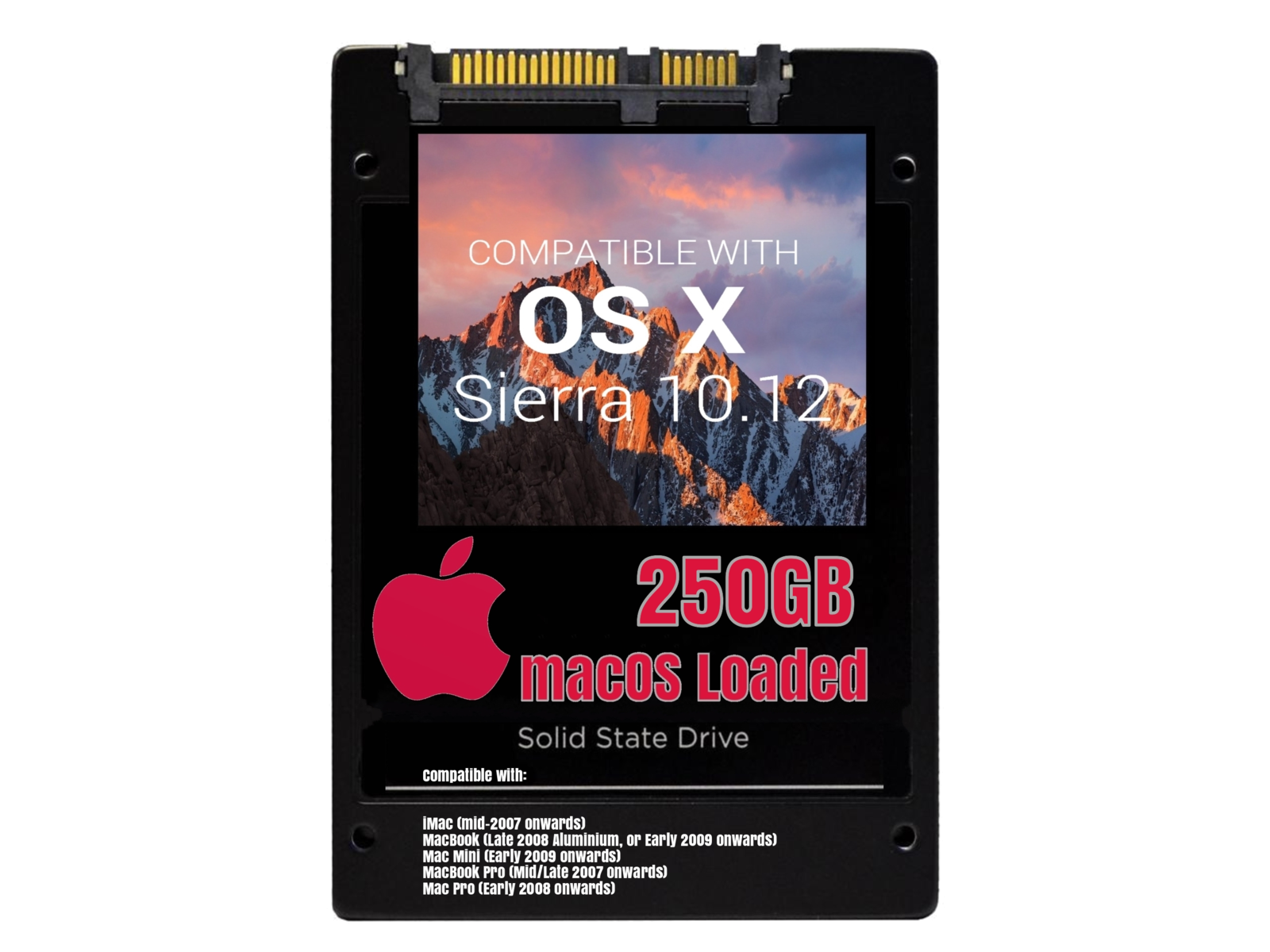 macOS Mac OS X 10.12 Sierra Preloaded on 250GB Solid State Drive - £40.05 GBP