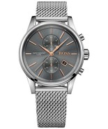 HUGO BOSS HB1513440 Jet Mens&#39; Grey Stainless Steel Chrono Watch + Gift Bag - £99.47 GBP