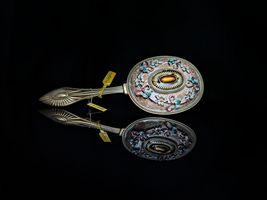 Alexander Kalifano Enameled Jeweled Decorative  Hand Held Mirror NIB image 8