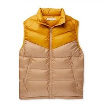 OuterKnown NWT Summit Duck Down Puffer Vest In Sand Harvest Colorblock Mens L - $57.42