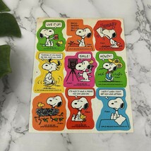 Vintage Peanuts Snoopy Stickers 80s Colorful Quotes Letters Cute - $11.87