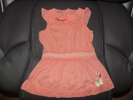 Janie And Jack Butterfly Peach Solid Summer Dress Size 6/12 Months Girl'... - $18.90