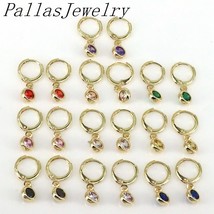 10Pairs, Cute Love Small Hoop Earrings for Women Multicolor Colorful Zircon CZ S - £37.05 GBP