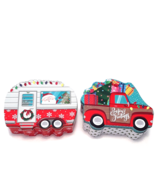 Christmas Tins Truck Camper Tree Santa Wreath Traveling Lights Presents ... - £7.47 GBP