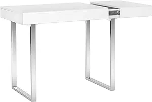 Safavieh Home Collection Berkley Desk, White/Chrome - £195.25 GBP