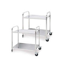 SOGA 2X 2 Tier 85x45x90cm Stainless Steel Kitchen Dining Food Cart Trolley Utili - $335.90