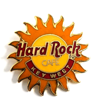 Hard Rock Cafe Sun Logo Key West Florida Pin Advertise Souvenir Orange R... - $13.99