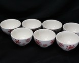 Canterbury First Frost Red Snowflake Christmas Soup Bowls 5 1/2&quot; Lot of 7 - $44.09