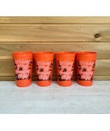 Halloween Orange Plastic Party Cups 12 oz LN Lot of 4 - $27.34 CAD