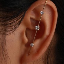 4 Ear Wrap Crawler Hook Jewelry Earrings Women Cuff Fashion Earring Crystal Clip - £5.98 GBP