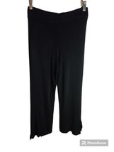 Zara Knit S Ruffle Legs Black Pants Stretch Pull On - £15.82 GBP