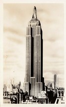 Vintage 1942 Real Photo Postcard RPPC Empire State Building w War Bonds Stamp - £4.61 GBP