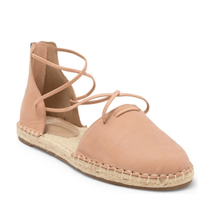 Eileen Fisher Lace-Up Leather Espadrille Sandal, Toffee Cream Pink Size 7.5, NWT - £74.40 GBP