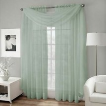Crushed Voile Sheer Platinum Collection 1-Scarf Valance, Spa Blue - $22.00