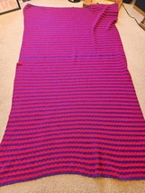 Twin Size Blue/Red Crocheted Throw Blanket, 58&quot; x 96&quot; - €12,97 EUR