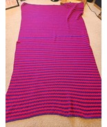 Twin Size Blue/Red Crocheted Throw Blanket, 58&quot; x 96&quot; - $21.05 CAD