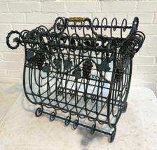 MAITLAND-SMITH VTG Iron Brass Magazine Rack: French Cottage Wine Country... - $494.95