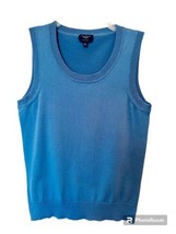 Talbots Womens Petites Size P Blue Pima Cotton Ribbed Sleeveless Tennis ... - £10.16 GBP