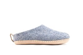 Woolly&#39;s Indoor Open Heel Slippers With Leather Sole (Denim) - 40 | Prem... - $52.00