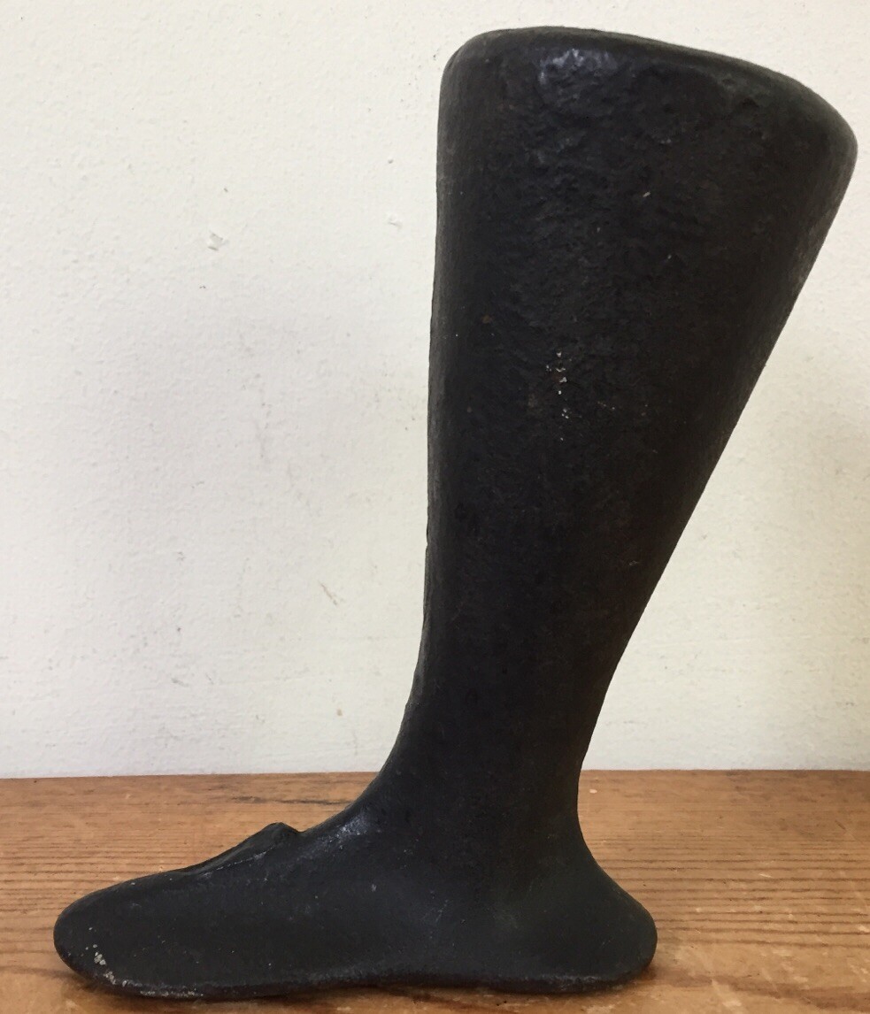 Vtg Antique Cast Iron Metal Cobbler Childs Small Shoe Boot Form Molds An... - $59.39