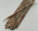 13 Vintage Old Wood Floral Wrap Unsharpened Wooden Pencils - £35.05 GBP