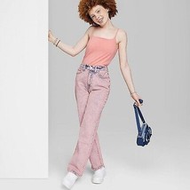 Women&#39;s Mid-Rise 90&#39;s Relaxed Straight Jeans - Wild Fable Pink Wash 6 - £18.87 GBP