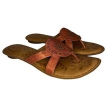 New Born Sandals Womens 10 Leather Studded Slip On Thong Beach Boho Rose... - $59.39
