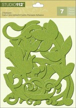 K&amp;Company Studio 112 Lime Swirls Glitter Chipboard - $6.92