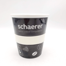 SCHAERER Cup Mug 10oz Swiss Coffee Competence Ceramic Black White German... - $19.75
