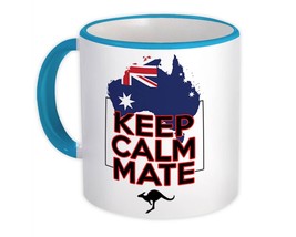 Keep Calm Mate : Gift Mug Australia Accent Country Flag Australian Souvenir - £12.70 GBP