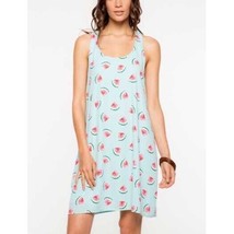 Everly Shift Dress Medium Womens Blue Watermelon Print Key Hole Lined Su... - $17.84