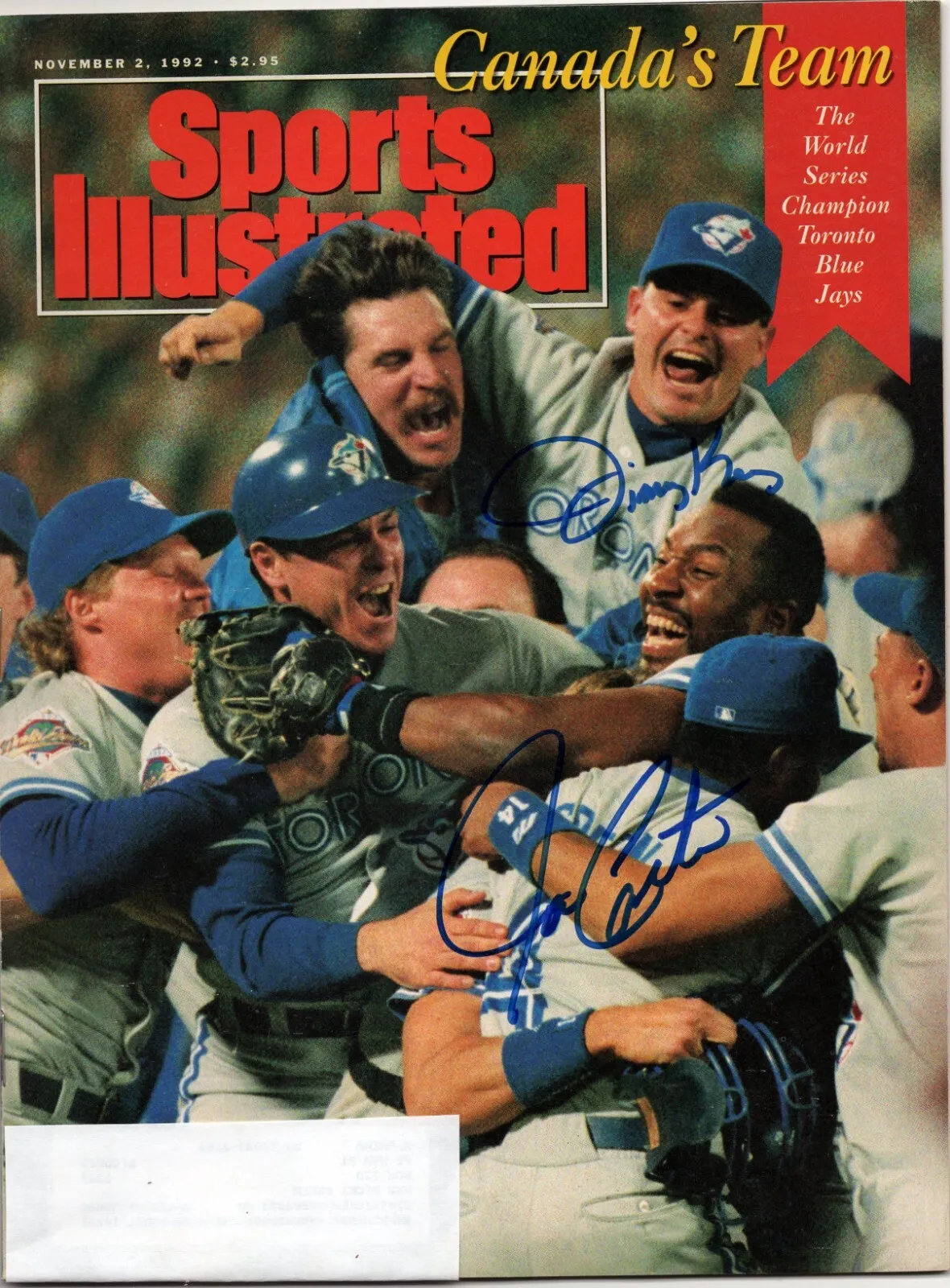 Jimmy Key &amp; Joe Carter Signed Sports Illustrated Magazine 11/2/92 - $29.99