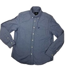 American Eagle Long Sleeve Button Down Casual Chambray Shirt Mens Sz M L... - $12.34