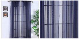 Elegance (2) Curtains Drapes Set 84&quot; Long Rod Pocket Solid - Navy - P02 - $35.27