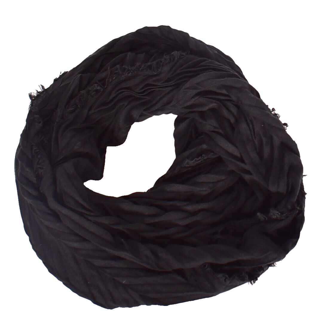 Women&#39;s Black Infinity Scarf Textured - £9.96 GBP