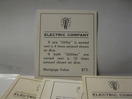 Board Game Piece: Monopoly - random Electric Company Title Deed - £0.79 GBP