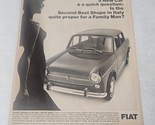 Fiat Second Best Shape in Italy Quite Proper for a Family Man Print Ad 1966 - $5.98