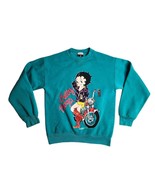 Vintage Betty Boop 1994 Biker Sweatshirt Size Medium Signal Sports Green... - $79.15