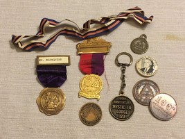 (9) 1919-1960 Freemasons Masonic Medals Ribbons Medallions Lot Named Grandmaster - £118.32 GBP