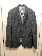 NWT Express Mens Photographer Fitted Jacket 44R Chambray Denim Look Fabr... - $44.54