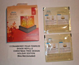 2 Febreze Flameless Luminary Shade Refills Cranberry Pear Holiday Tree No Box - £19.60 GBP