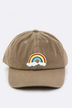 Rainbow Back Strap Adjustable Patch Kids Boys Hats Polo Style Cotton Cap Khaki - £8.17 GBP